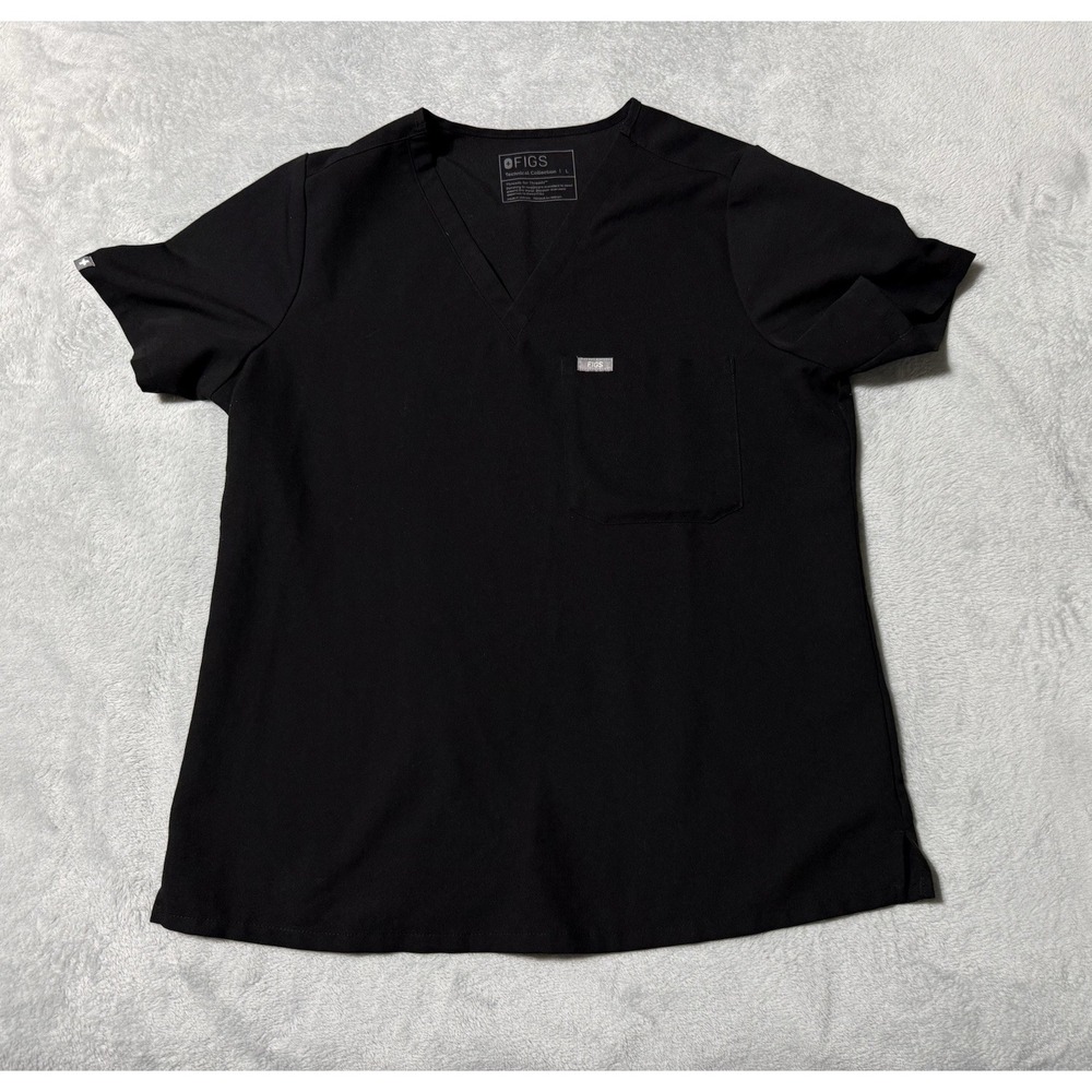FIGS Catarina Womens Large One Pocket Scrub Top Technical Collection Black